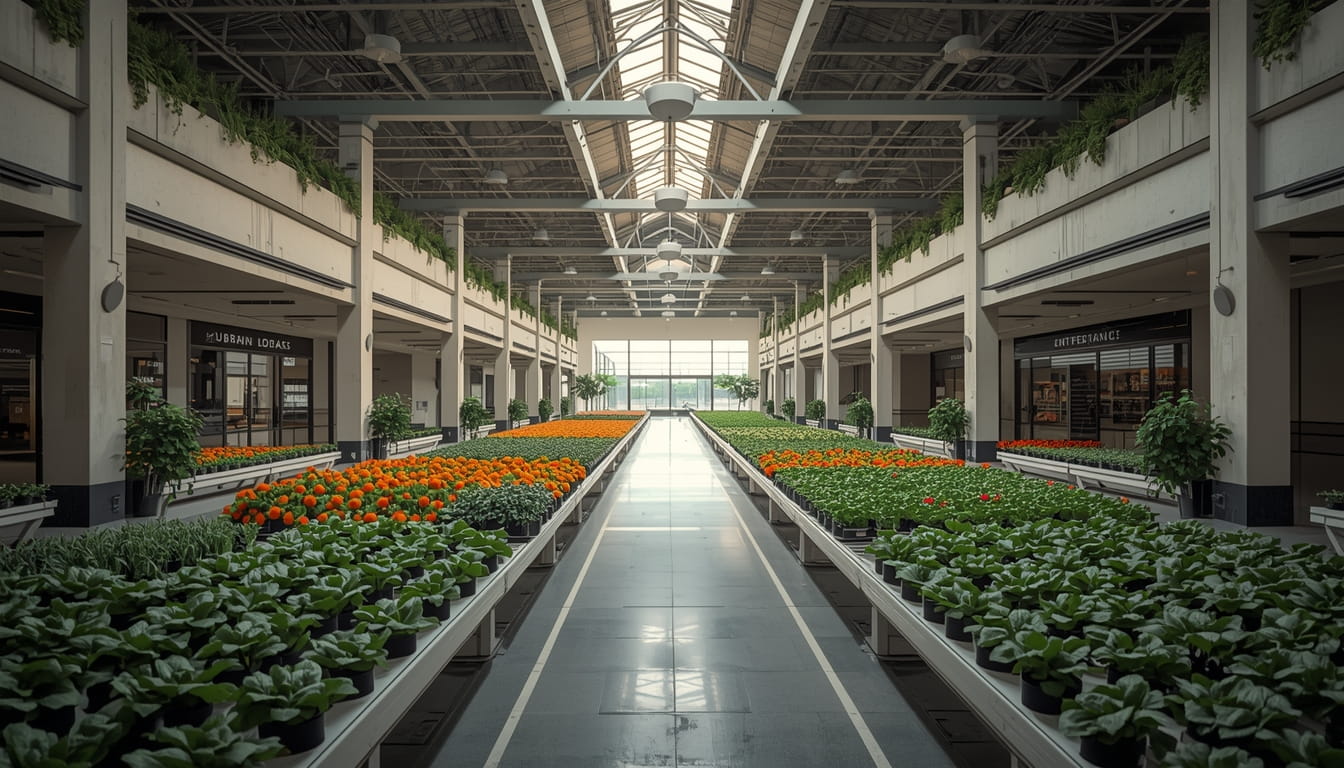Ohio startup transforms abandoned mall into AI-powered vertical urban farm with hydroponic greens growing under LED lights