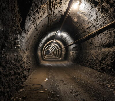 Nation’s first geothermal-powered underground data center inside a repurposed abandoned coal mine in southeastern Ohio, showing server racks cooled by natural geothermal energy for sustainable AI computing