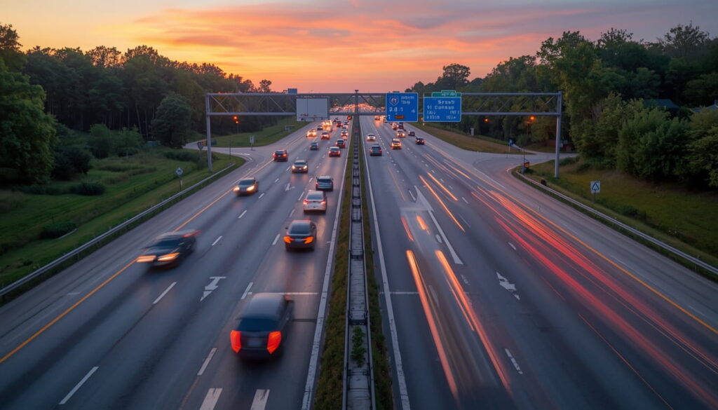 Ohio Smart Highway Pilot Program on Interstate 71 using AI cameras and real-time road sensors to reduce traffic fatalities near Columbus